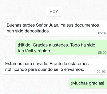 Ejemplo de seguimiento por WhatsApp